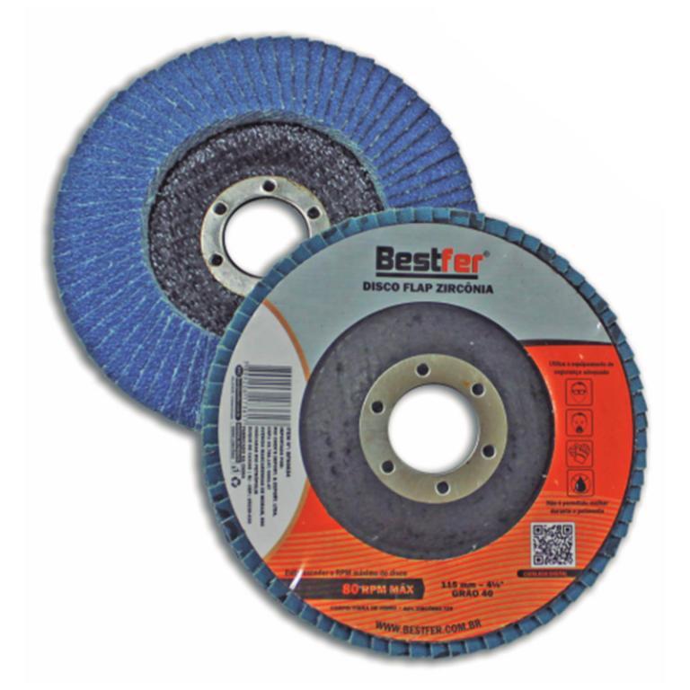 DISCO FLAP CONICO AZUL 4.5" - GRAO 40 BESTFER