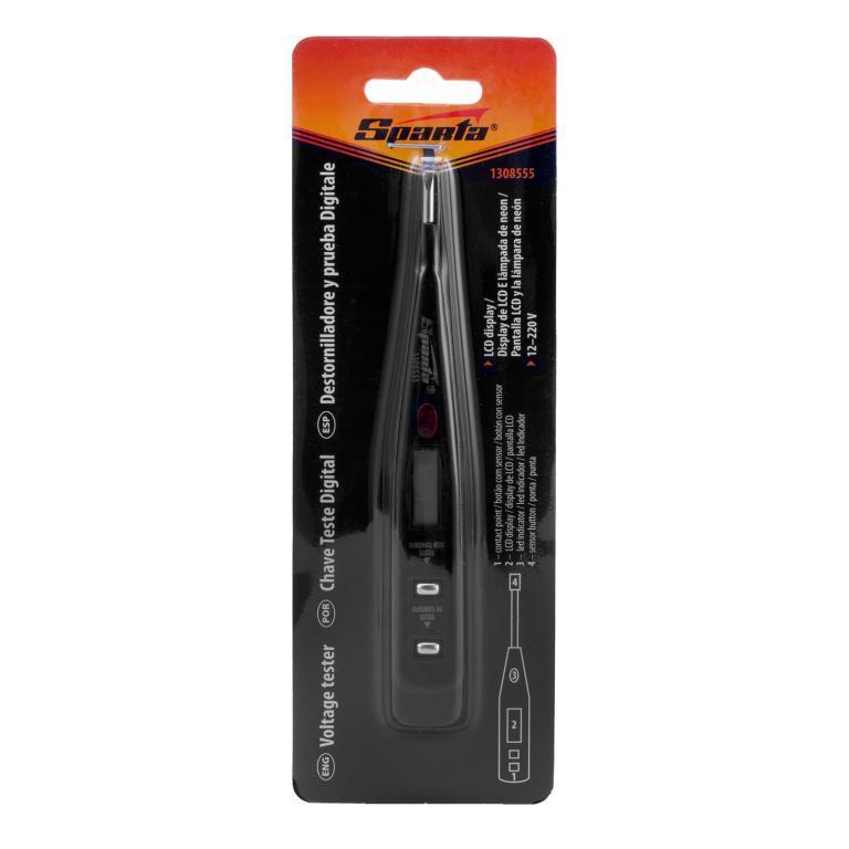 CHAVE MULTITESTE DIGITAL, 12-220V, DISPLAY LCD, COM LAMPADA, 1PC // SPARTA