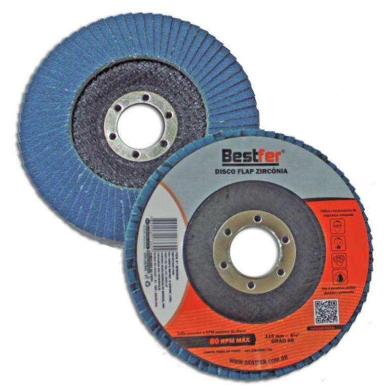 DISCO FLAP CONICO AZUL 4.5" - GRAO 60 BESTFER