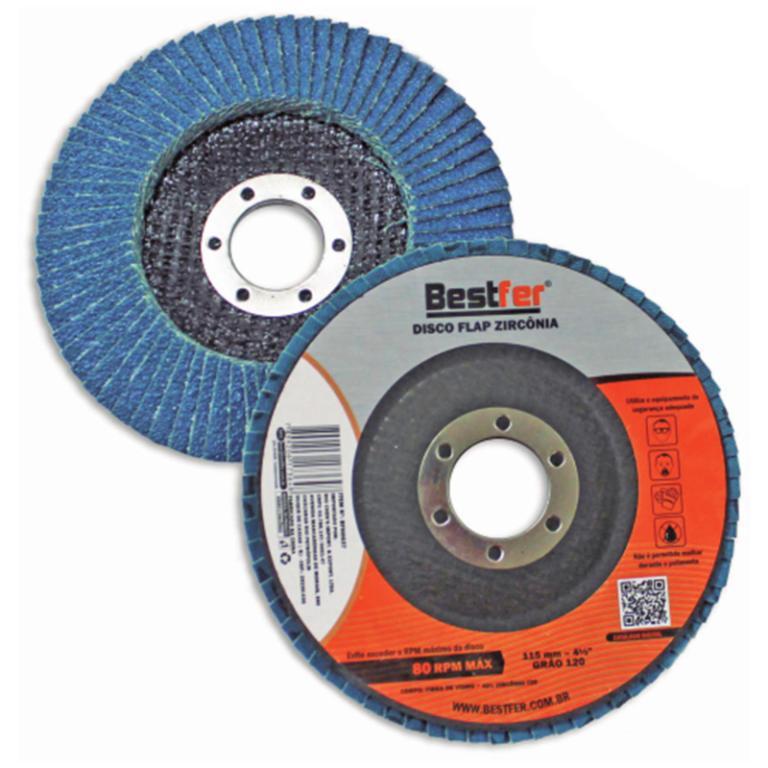 DISCO FLAP CONICO AZUL 4.5" - GRAO 120 BESTFER