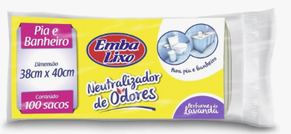 SACO LIXO NEUT ODORES LAVANDA PIA/BANHEIRO 38 X 40CM EMBALIXO