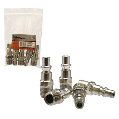 CONECTOR MACHO NPT 1/4 - 5PCS BESTFER