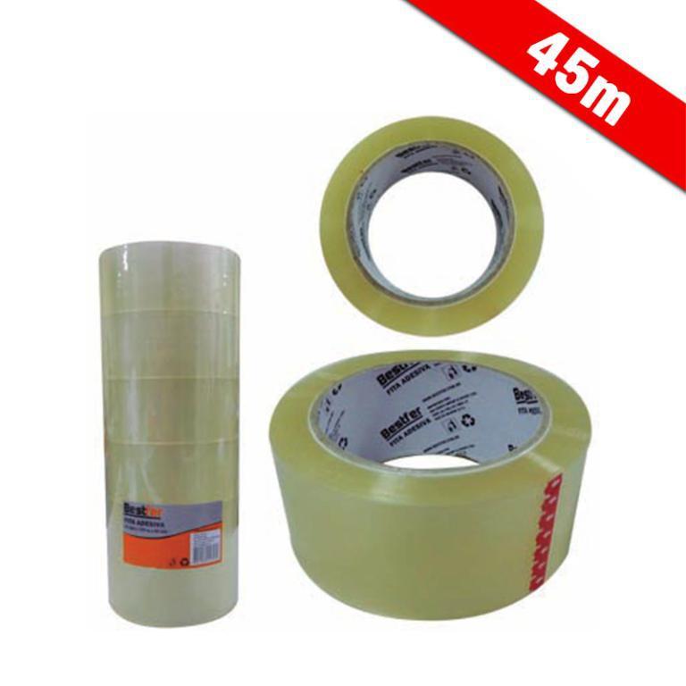 FITA ADESIVA TRANSPARENTE 45MX45MMX40MIC (6PÇS) BESTFER