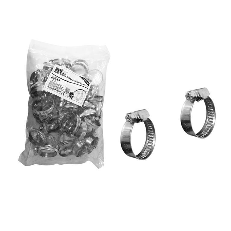 ABRACADEIRA ROSCA S/FIM 1 1/4POL - INOX (25PCS) REFORCADA BESTFER
