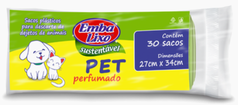 SACO PARA LIXO DESCARTAVEL LAVANDA PET 27X34CM EMBALIXO