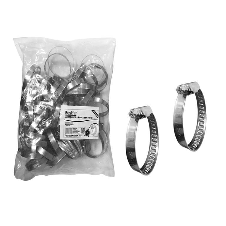 ABRACADEIRA ROSCA S/FIM 3POL - INOX (25PCS) REFORCADA BESTFER