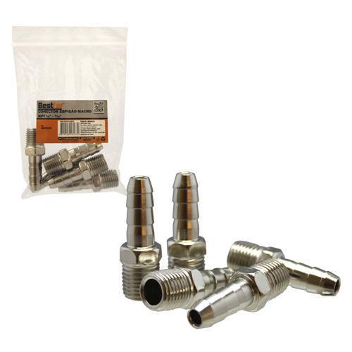 CONECTOR ESPIGAO MACHO NPT 5/16 - 5PCS BESTFER