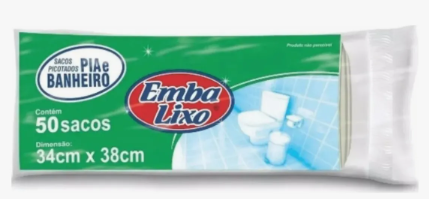 SACO LIXO BRANCO ROLO BANHEIRO 34X38CM EMBALIXO
