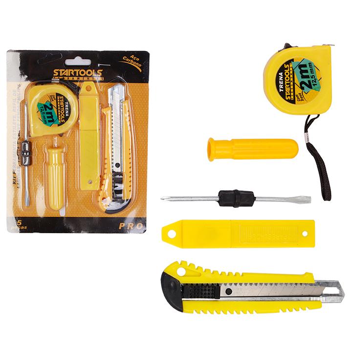 SR0631 - KIT FERRAMENTA C/ESTILETE, REFIL DE LAMINAS, TRENA E CHAVE FENDA/PHILIPS CX72 - 2X36