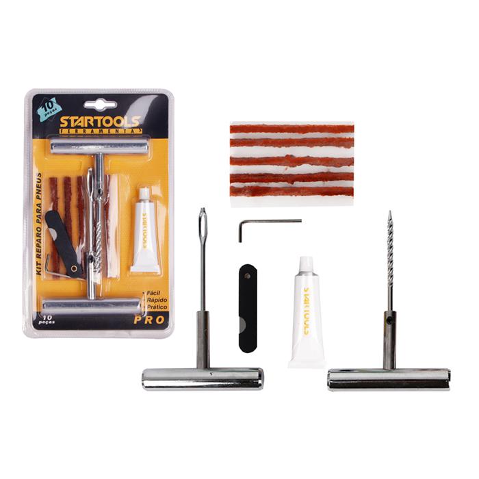 SR0468 - KIT DE REPARO P/PNEU 6PCS C/COLA, REMENDOS, ESCARIADOR E APLICADOR CX24 - 4X6