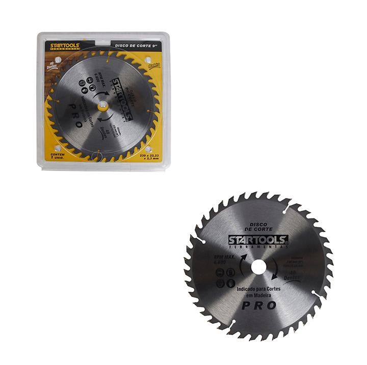 SR1085 - DISCO PARA CORTE 9'' DE MADEIRA 40 DENTES 230 X 22,23 X 2,3 mm 6.600 MAX RPM CX36 - 6X6