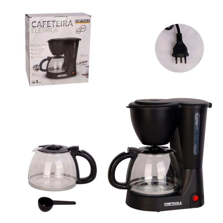 SR0879 - CAFETEIRA 127V ELETRICA PRETA 1200ML 830W P/ 30 XICARAS C/JARRA DE VIDRO CX4