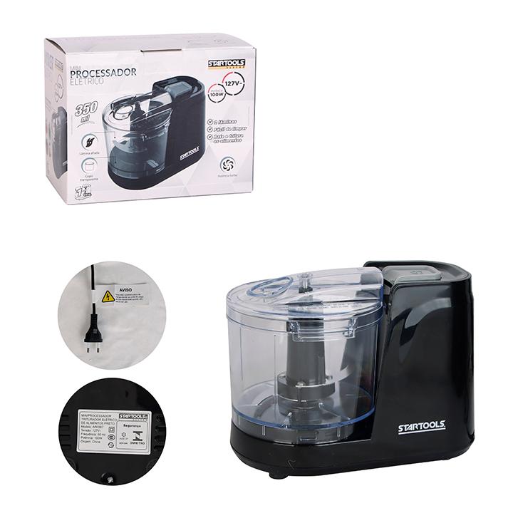 SR0987 - MINIPROCESSADOR  127V TRITURADOR ELÉTRICO DE ALIMENTOS PRETO 350MLCX6