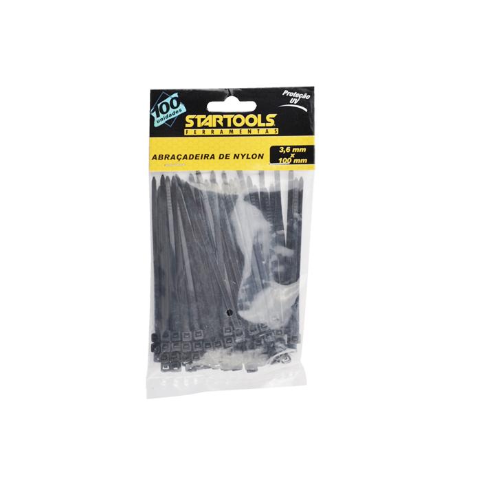 SR0143 - ABRACA NYLON PRETA 3,6X100MM CX120 - 4X30