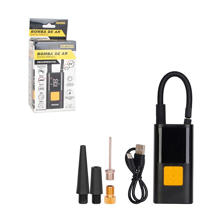 SR0959 - MINI COMPRESSOR DE AR DIGITAL PORTÁTIL RECARREGÁVEL 80W CX8 -2X4