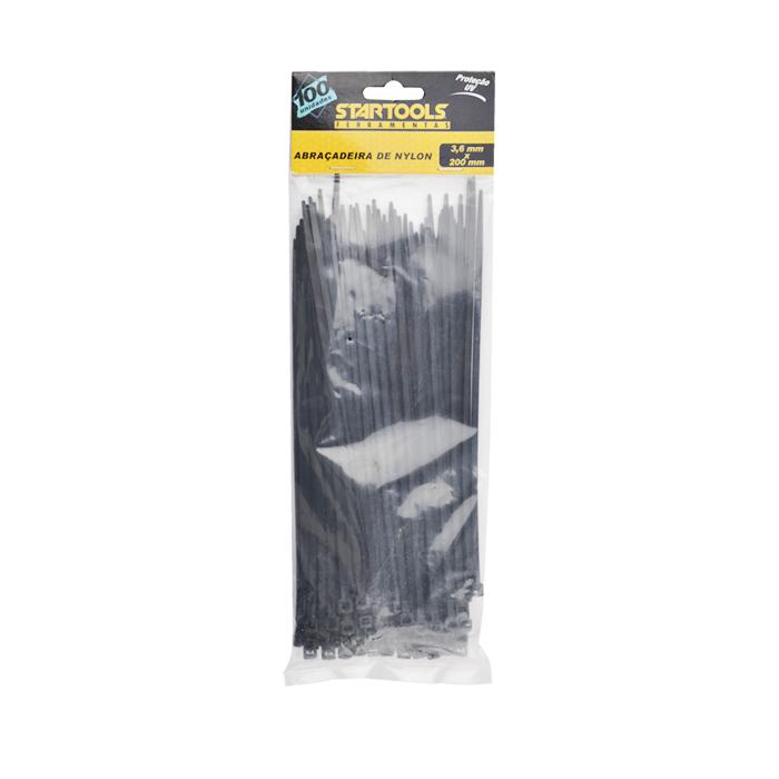 SR0145 - ABRACA NYLON PRETA 3,6X200MM CX120 - 4X30