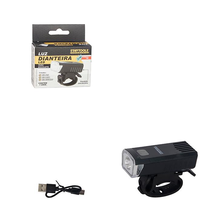 SR1047 - LUZ DIANTEIRA PARA BICICLETA COM CABO UBS 3,7V~ 1W CX48 - 2X24
