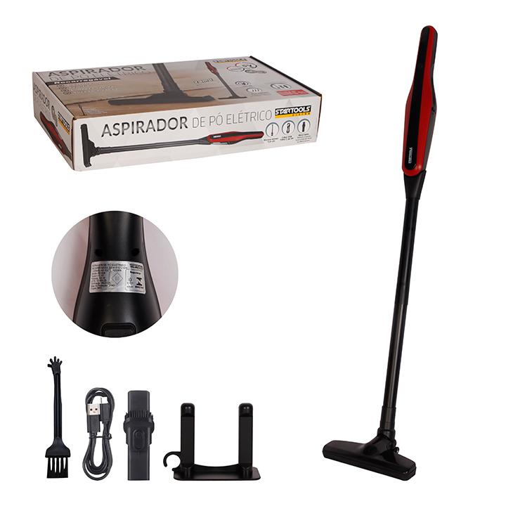 SR1004 - ASPIRADOR DE PO ELETRICO RECARREGAVEL SEM FIO 2 EM 1 VERMELHO 100W 7000PA CX4