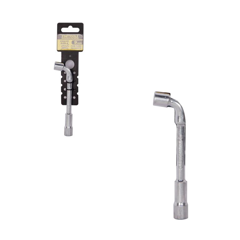SR0614 - CHAVE BIELA TIPO L 9mm COM FURO PASSANTE CX36