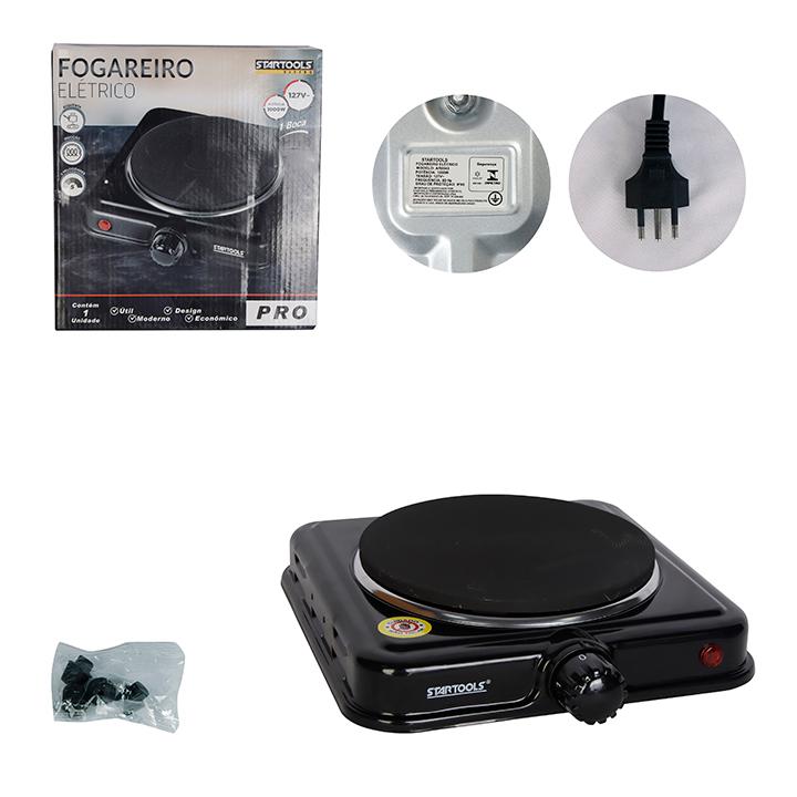 SR0543 - FOGAREIRO 110V ELETRICO 1000W 1BOCA CHAPA 50/60HZ CX12