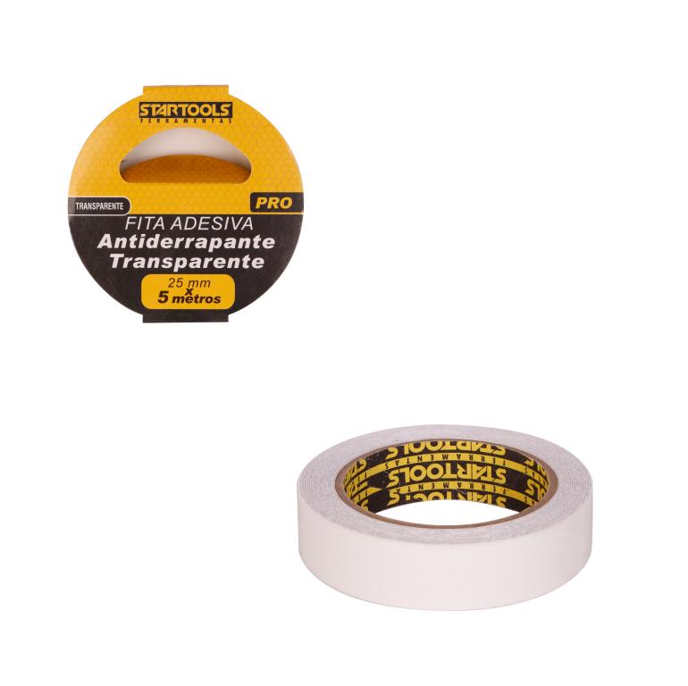 SR0909 - FITA ADESIVA ANTIDERRAPANTE TRANSPARENTE 5MTS X 25MM CX48