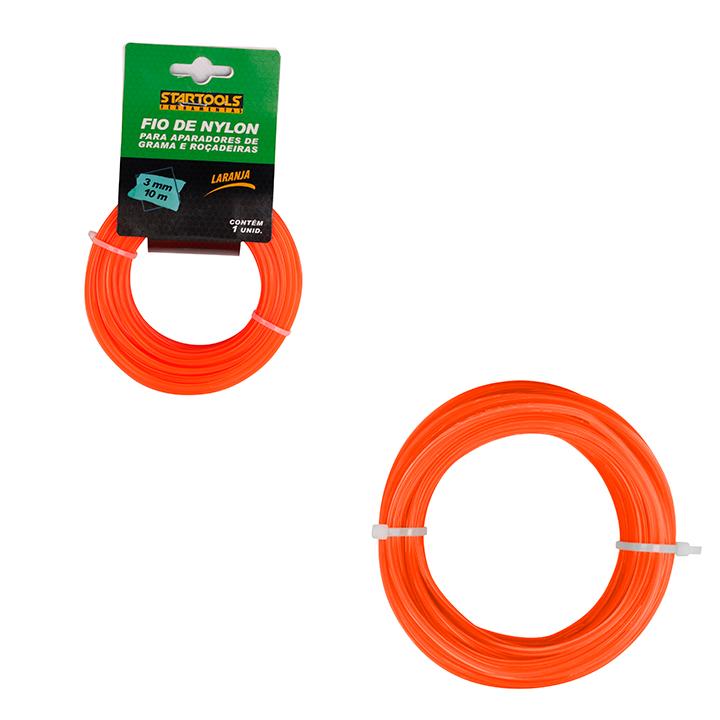SR1115 - FIO DE NYLON 3mm X 10m P/APARADORES DE GRAMA E ROCADEIRAS CX48
