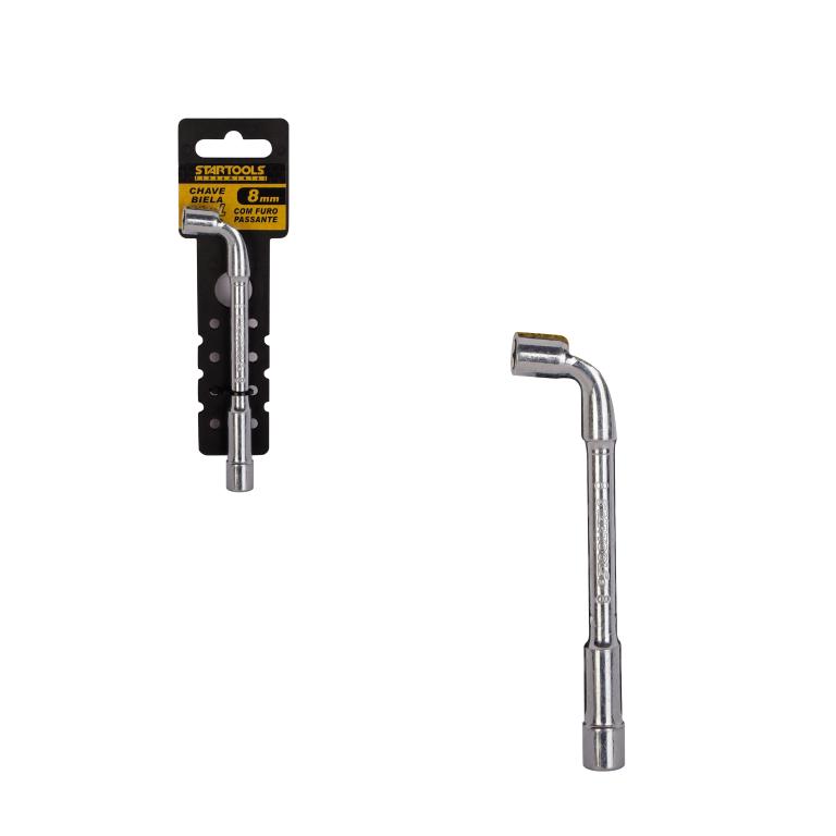 SR0613 - CHAVE BIELA TIPO L 8mm COM FURO PASSANTE CX36