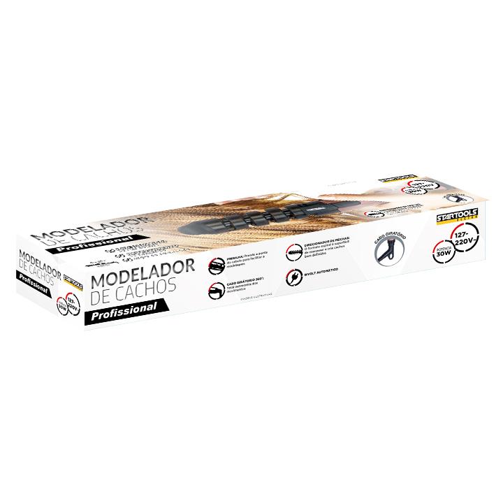 SR0886 - MODELADOR BIVOLT DE CACHOS DE CABELO PROFISSIONAL  30W 2 CORES(CINZA E ROSA) CX8