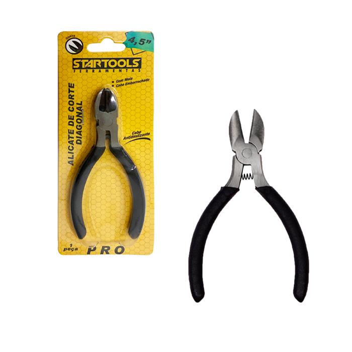SR0555 - ALICATE DE CORTE DIAGONAL 4,5' COM MOLA E CABO EMBORRACHADO CX48 - 2X24