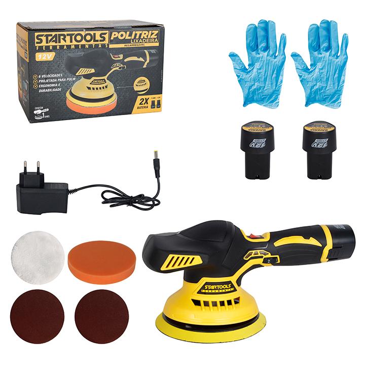 SR1028 - POLITRIZ LIXADEIRA AUTOMATIVA 6'' RECARREGAVEL 12V CX4