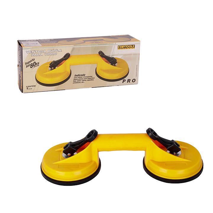 SR0626 - VENTOSA DUPLO PARA VIDRO ATE 80KG CX12