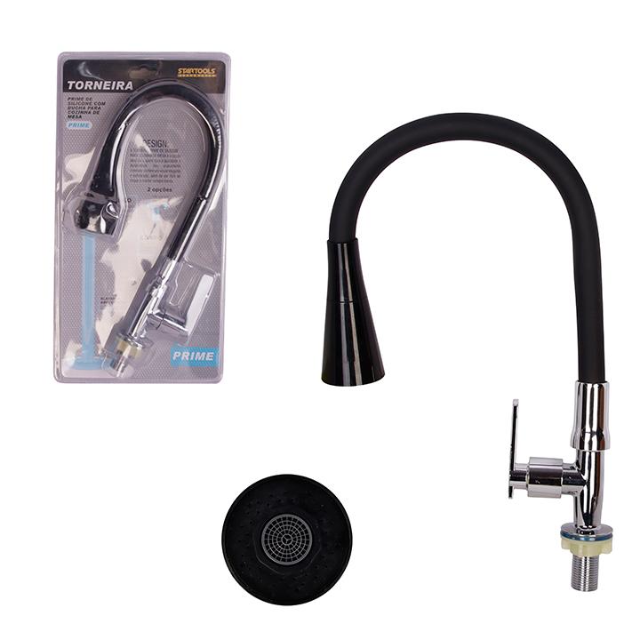 SR0792 - TORNEIRA PRIME DE SILICONE C/DUCHA P/COZINHA DE MESA CX12