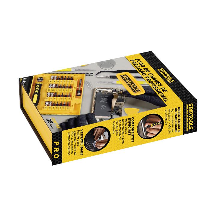 SR0647 - JOGO DE CHAVES DE PRECISAO PROFISSIONAL C/10 PCS NA MALETA EMBORRACHADA CX24 - 2X12