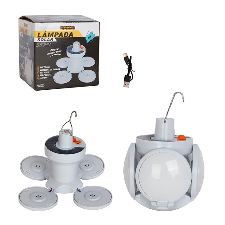 SR1074 - LÂMPADA SOLAR RECARREGÁVEL SUSPENSA 3,8-5V CX24