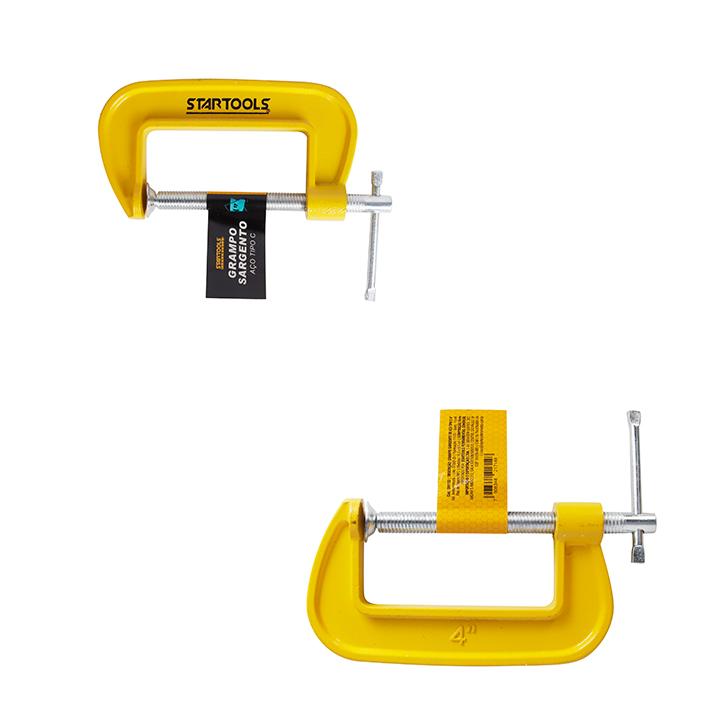 SR1152 - GRAMPO SARGENTO DE ACO TIPO C 4'' CX24 - 4X6