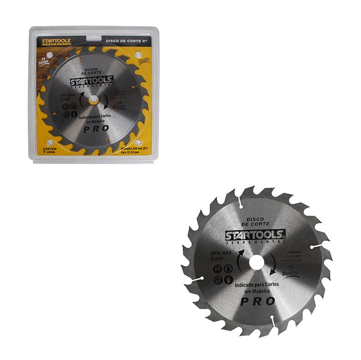 SR1084 - DISCO PARA CORTE 9'' DE MADEIRA 24 DENTES 230 X 22,23 X 2,3 mm 6.600 MAX RPM CX36 - 6X6