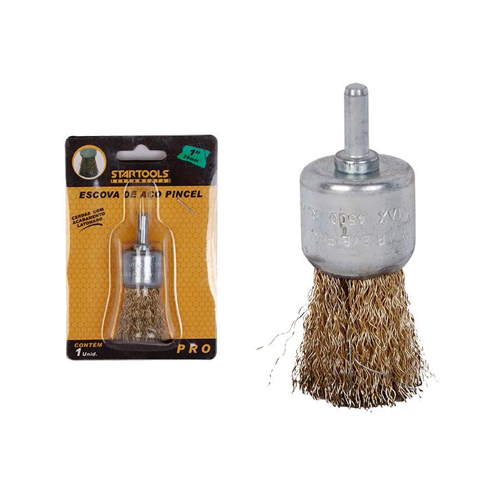 SR0658 - ESCOVA DE ACO PINCEL 25MM (1') CX72 - 2X36