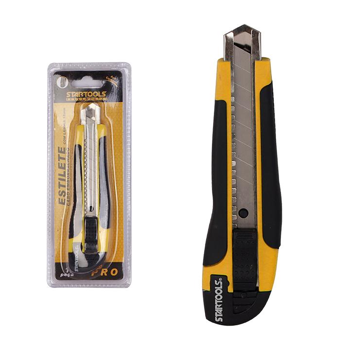 SR0629 - ESTILETE CABO EMBORRACHADO C/LAMINA 18MM CX72 - 2X36