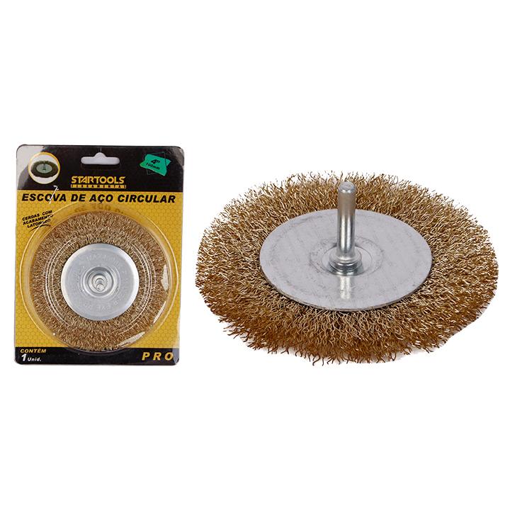 SR0663 - ESCOVA DE ACO CIRCULAR 100MM (4') CX72 - 2X36