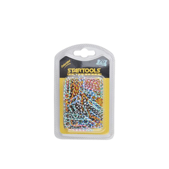 SR0301 - KIT CLIPS COLORIDO 70PCS CX120 - 4X30