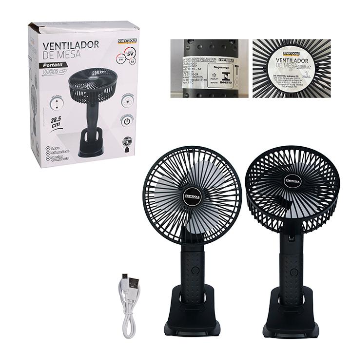 SR0967 - MINI VENTILADOR COLUNA COM CLIP ROTATIVO RECARREGAVEL 3 VELOCIDADES CX20