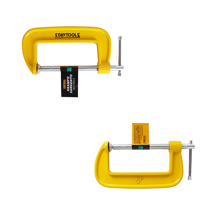 SR1153 - GRAMPO SARGENTO DE ACO TIPO C 5'' CX24 - 4X6