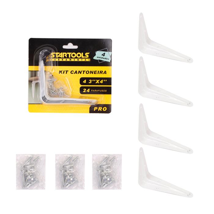 SR0530 - KIT CANTONEIRA C/4 3'X4' COM 24 PARAFUSOS CX48 - 2X24