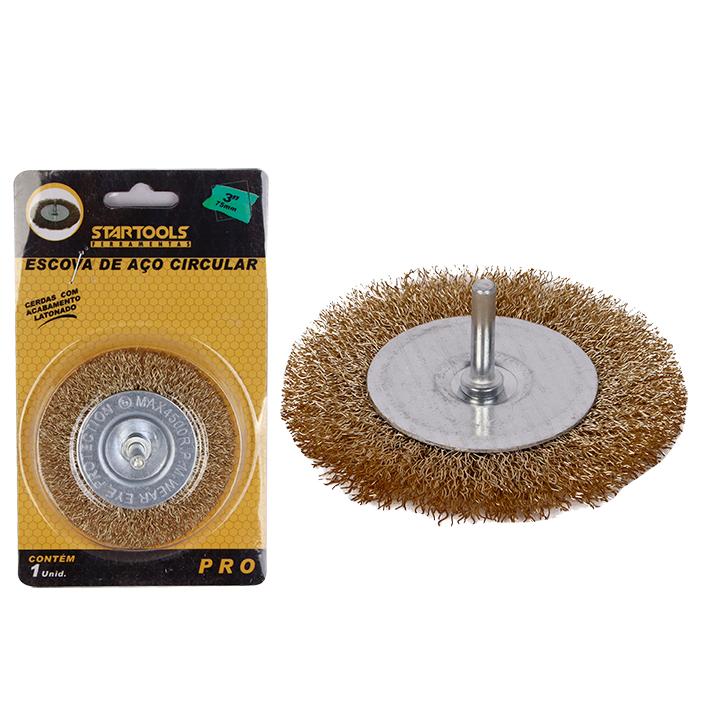 SR0662 - ESCOVA DE ACO CIRCULAR 75MM (3') CX72 - 2X36