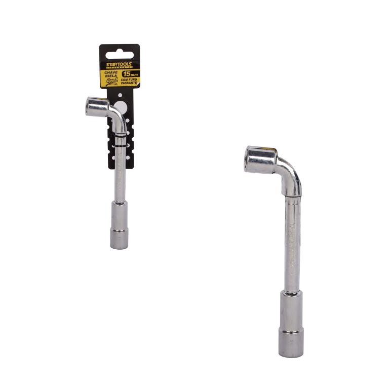 SR0620 - CHAVE BIELA TIPO L 15mm COM FURO PASSANTE CX18