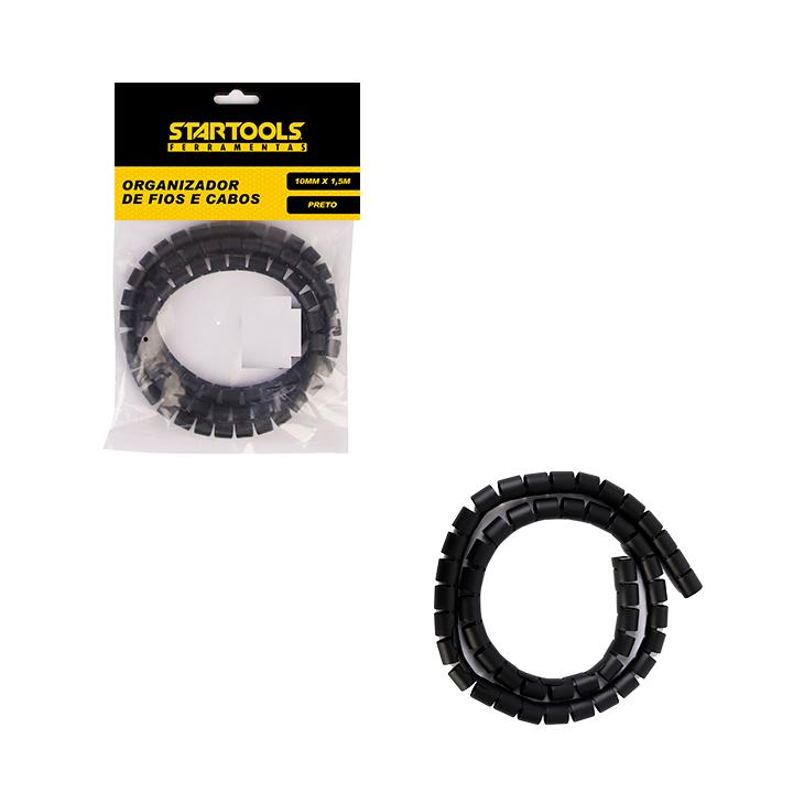 SR0576 - ORGANIZADOR DE FIOS E CABOS PLÁSTICO 10MMX1.5M PRETO CX36