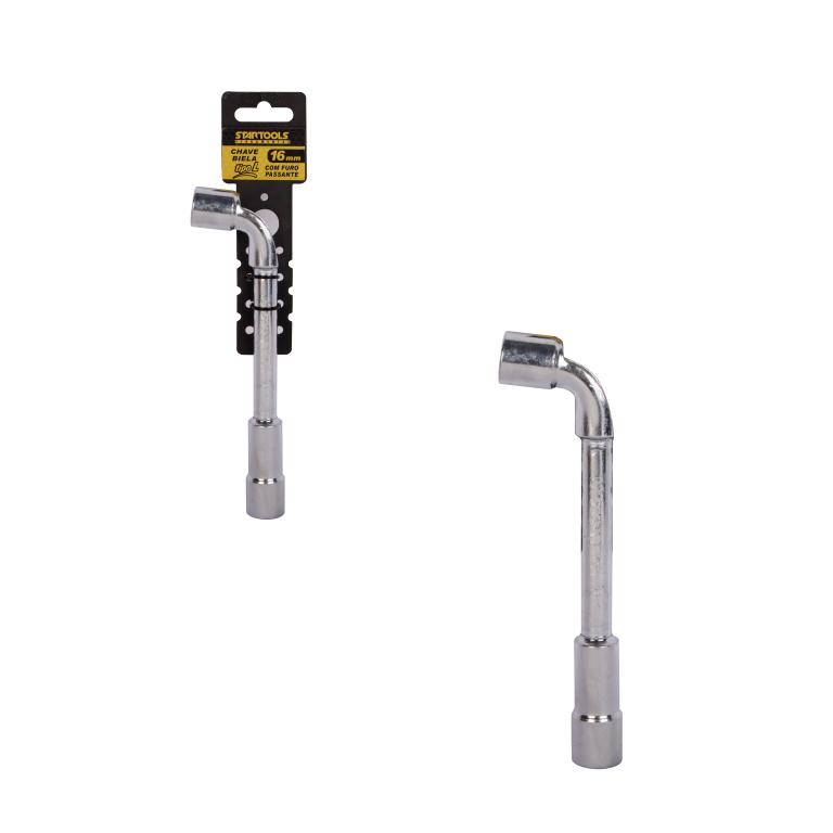 SR0621 - CHAVE BIELA TIPO L 16mm COM FURO PASSANTE CX18