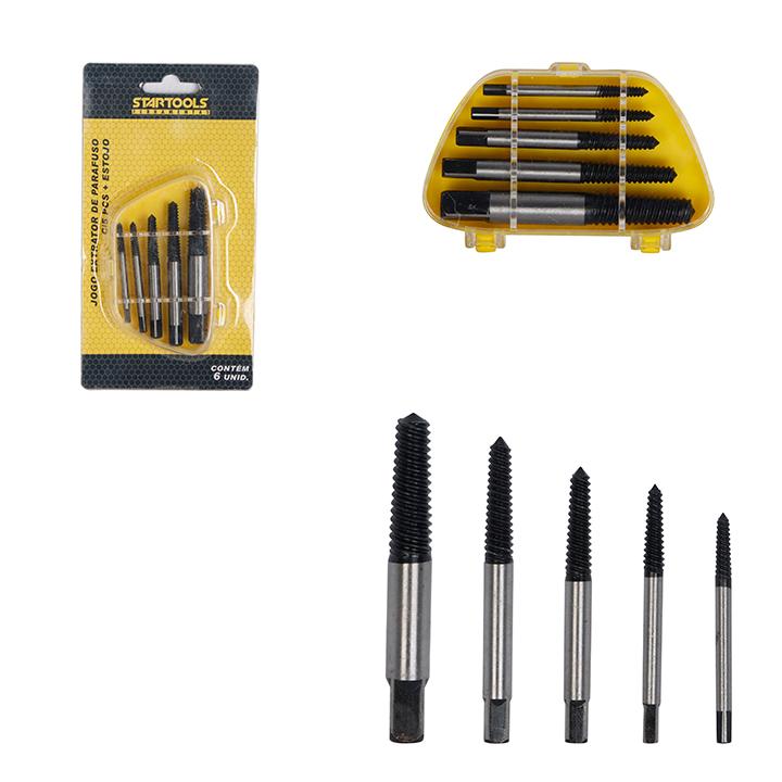 SR1124 - JOGO EXTRATOR DE PARAFUSO C/5 (3 A 18 mm - 1/8" A 3/4") CX24