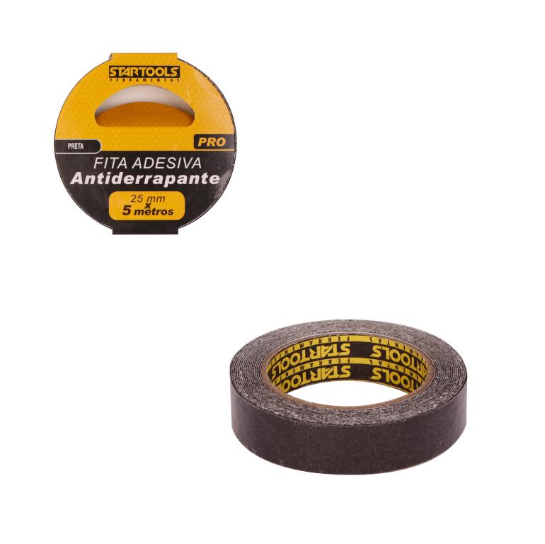 SR0908 - FITA ADESIVA ANTIDERRAPANTE PRETA 5MTS X 25MM CX48