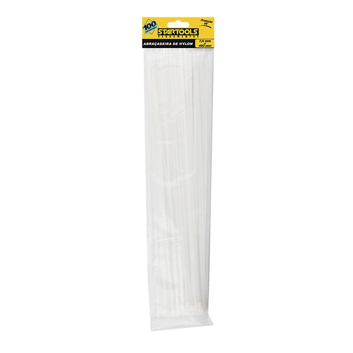 SR0574 - ABRAÇADEIRA NYLON  BRANCA  7.6X400MM CX120  - 4x30